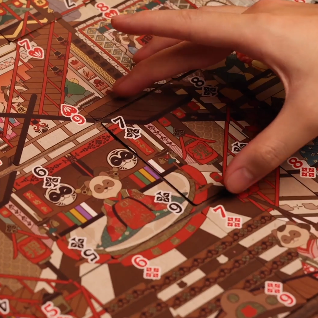 Japanese-Inspired Deck With Illustrated Hidden Tales