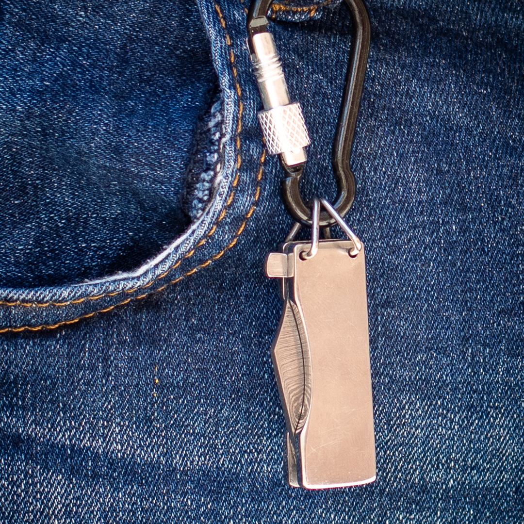 Handcrafted Damascus Steel Pocket Knife Chain