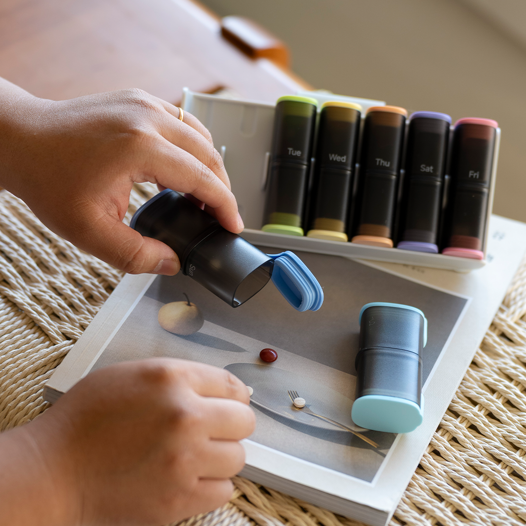 Colorful Vitamin Organizer With Daily Boxes