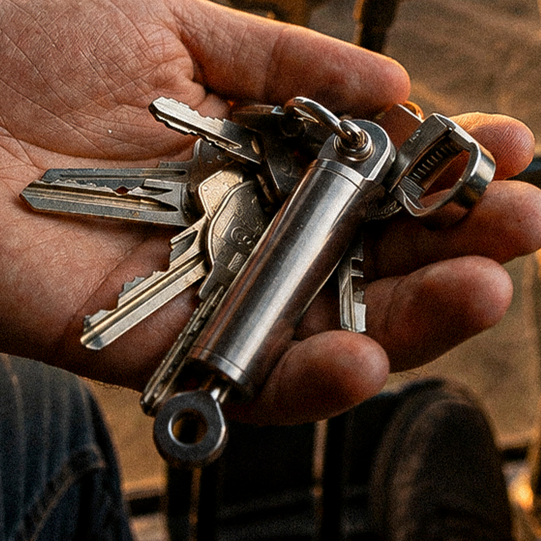 Titanium Tactile Keychain Cylinder