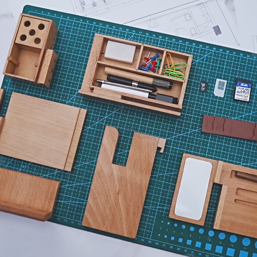 Organize Your Workspace with a Sleek, Natural Wood Storage Box