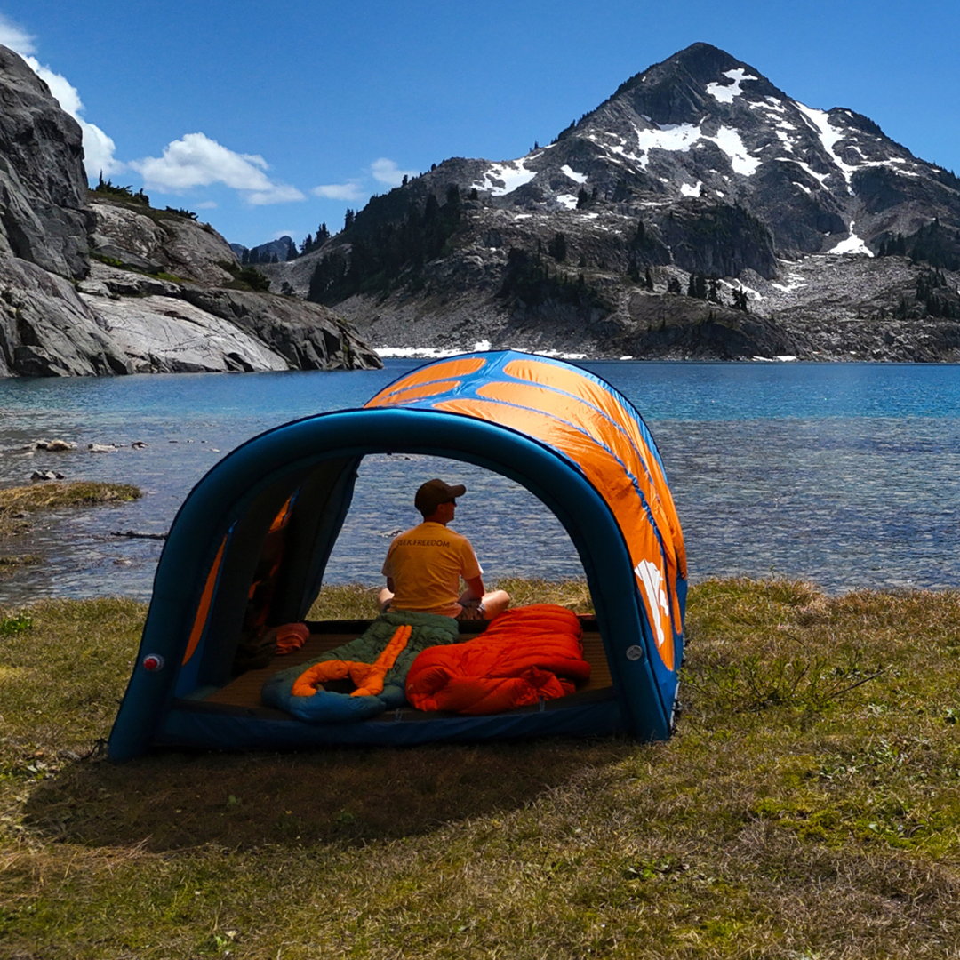 Rapid-Inflatable Tent With Built-In Mattress