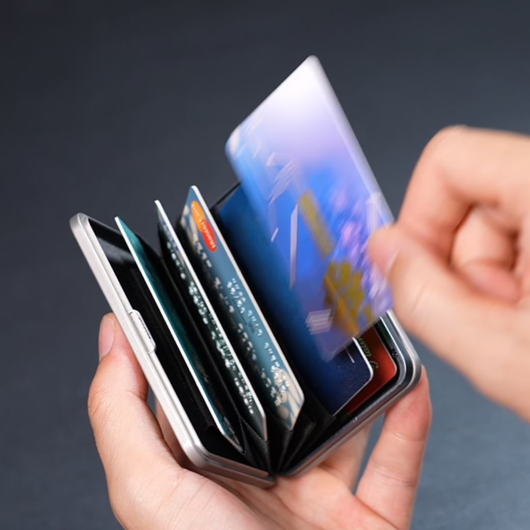 Slide-Open Titanium Wallet, 6-Card Speed