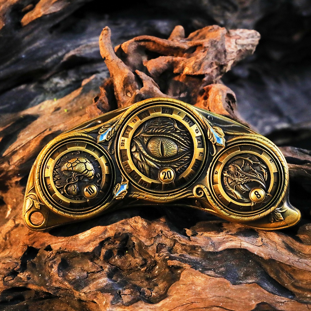 6-in-1 Metal Rotating RPG Dice Artifact