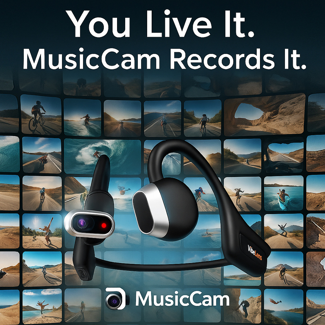 2K Camera Headset with Open-Ear Audio
