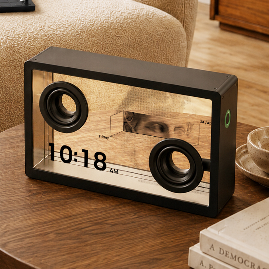 Transparent Speaker With Floating Lyrics