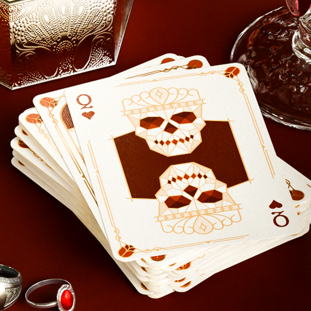 Gothic Playing Cards with Mirrored Skulls