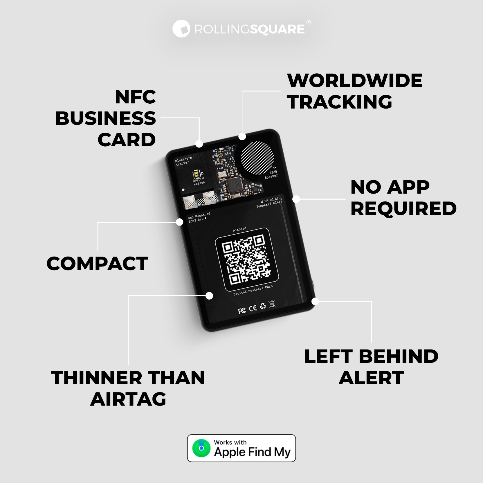 Card-Sized Tracker With Integrated Digital Business Card
