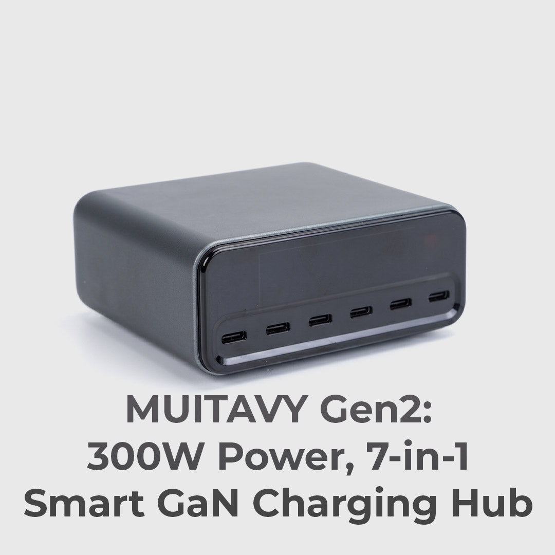 300W GaN Hub, 7 Ports, LCD Control