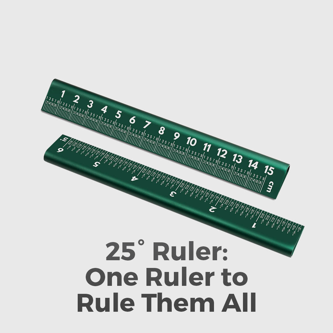 12-In-1 Ergonomic Ruler Designed At A 25 Degree Tilt