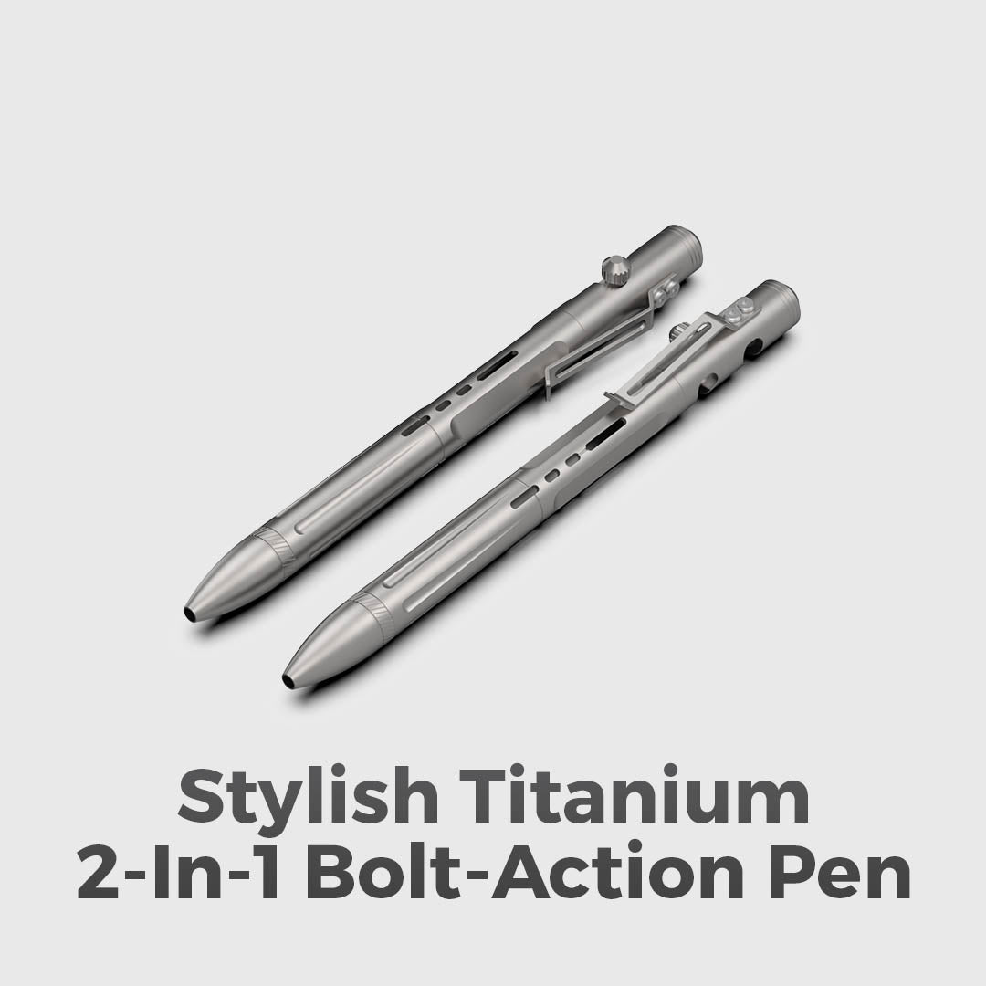 Titanium Bolt-Action Pen: Durable, Waterproof, With Window Breaker