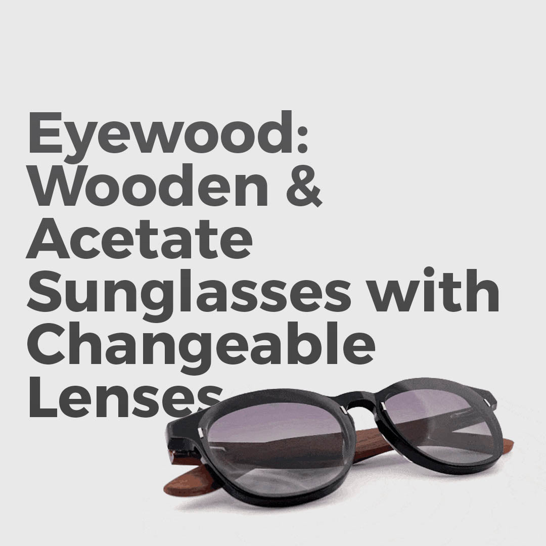 Walnut Wood Sunglasses With Interchangeable Lenses