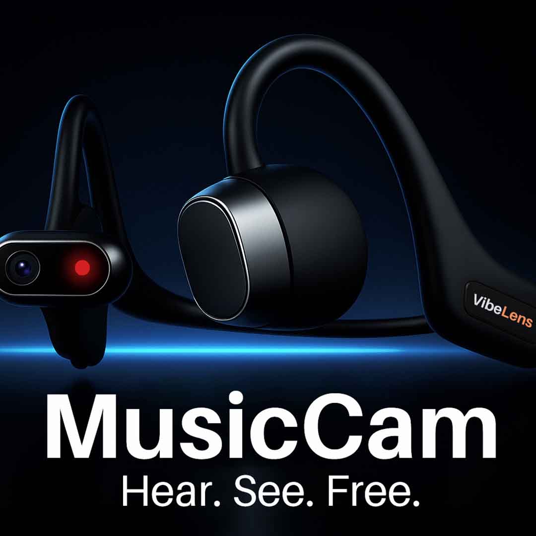 2K Camera Headset with Open-Ear Audio