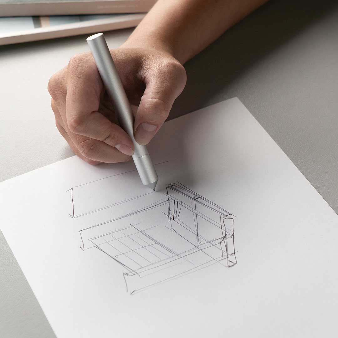 Minimalist Pen With A Starship Landing