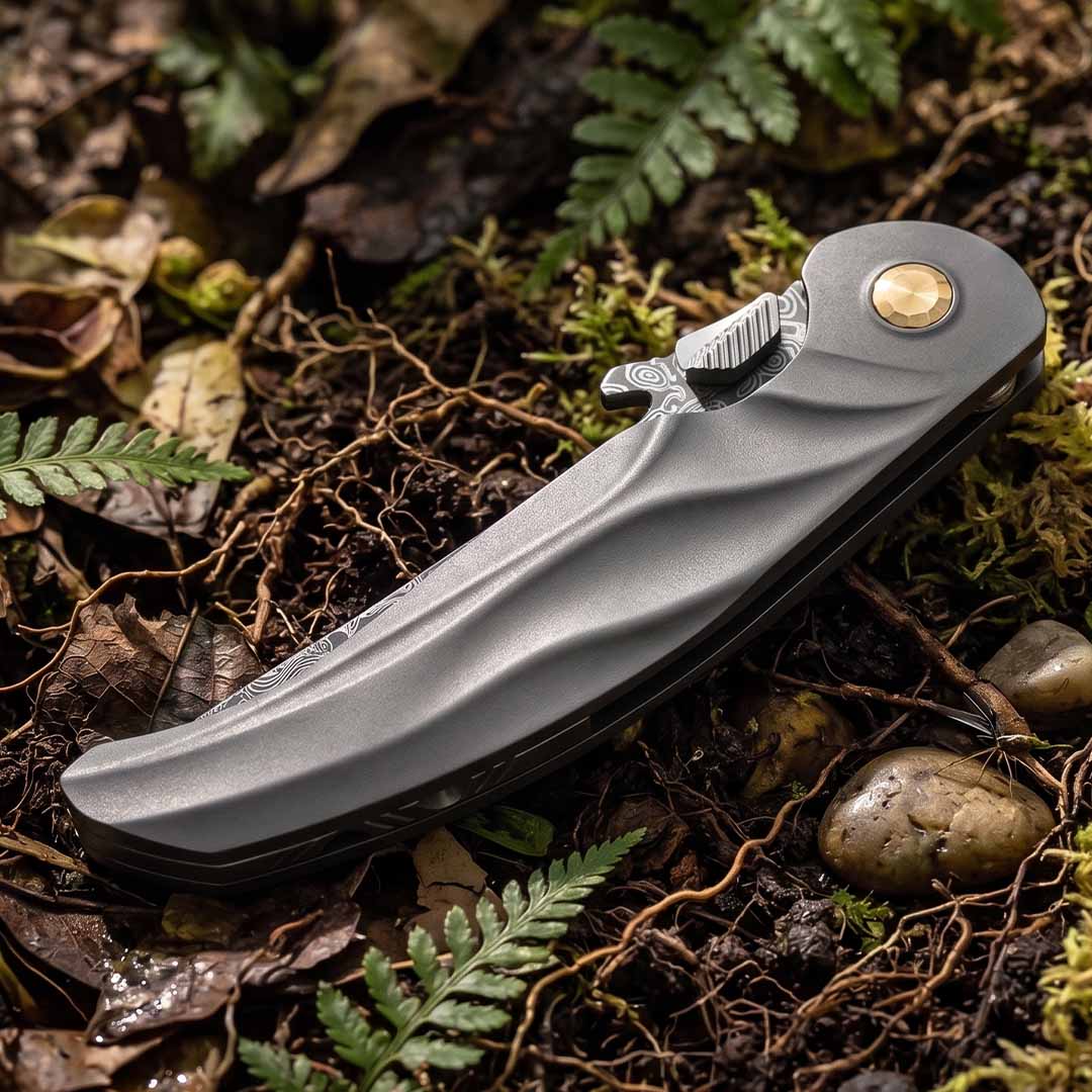 67-Layer VG10 Damascus. Titanium EDC.