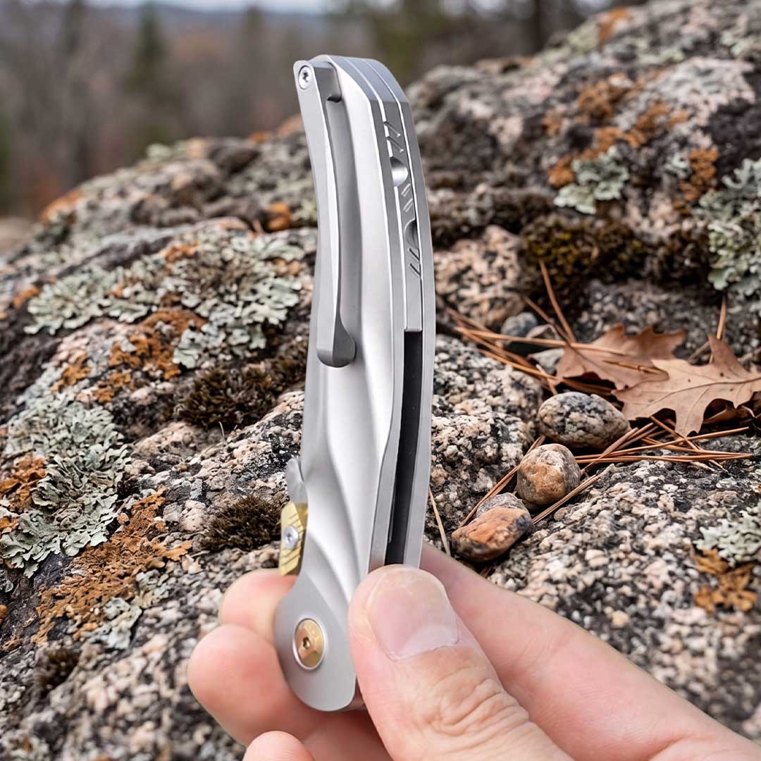 67-Layer VG10 Damascus. Titanium EDC.