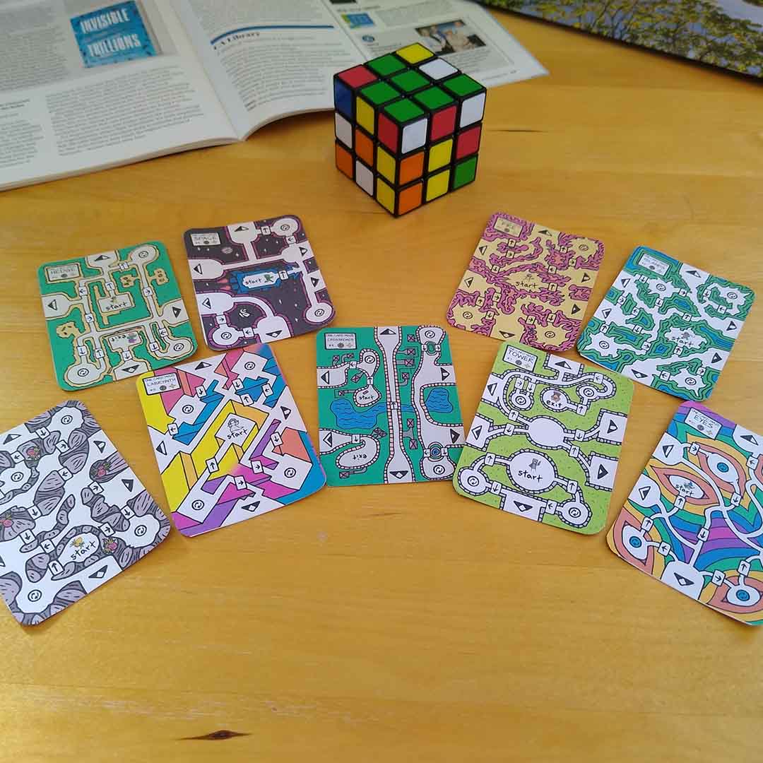 Flip-And-Rotate Maze On A Single Card
