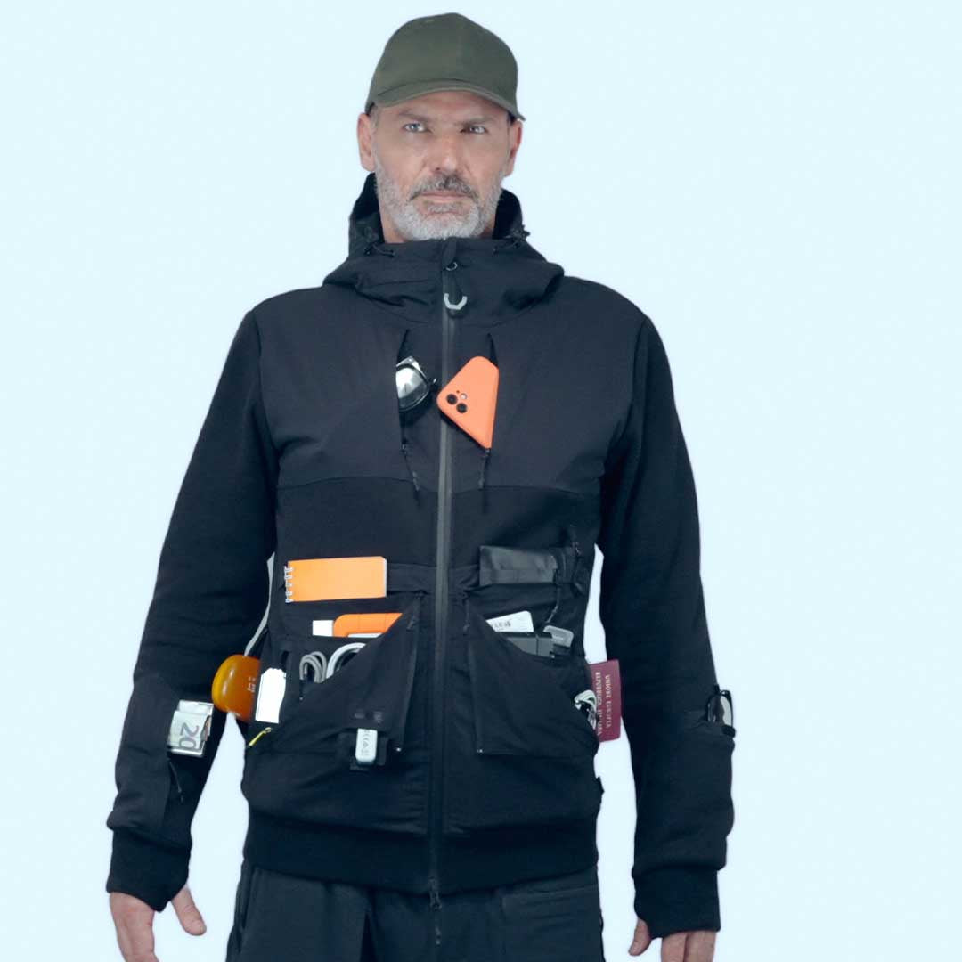 A 28 Pocket Hoodie That Carries Like a Backpack