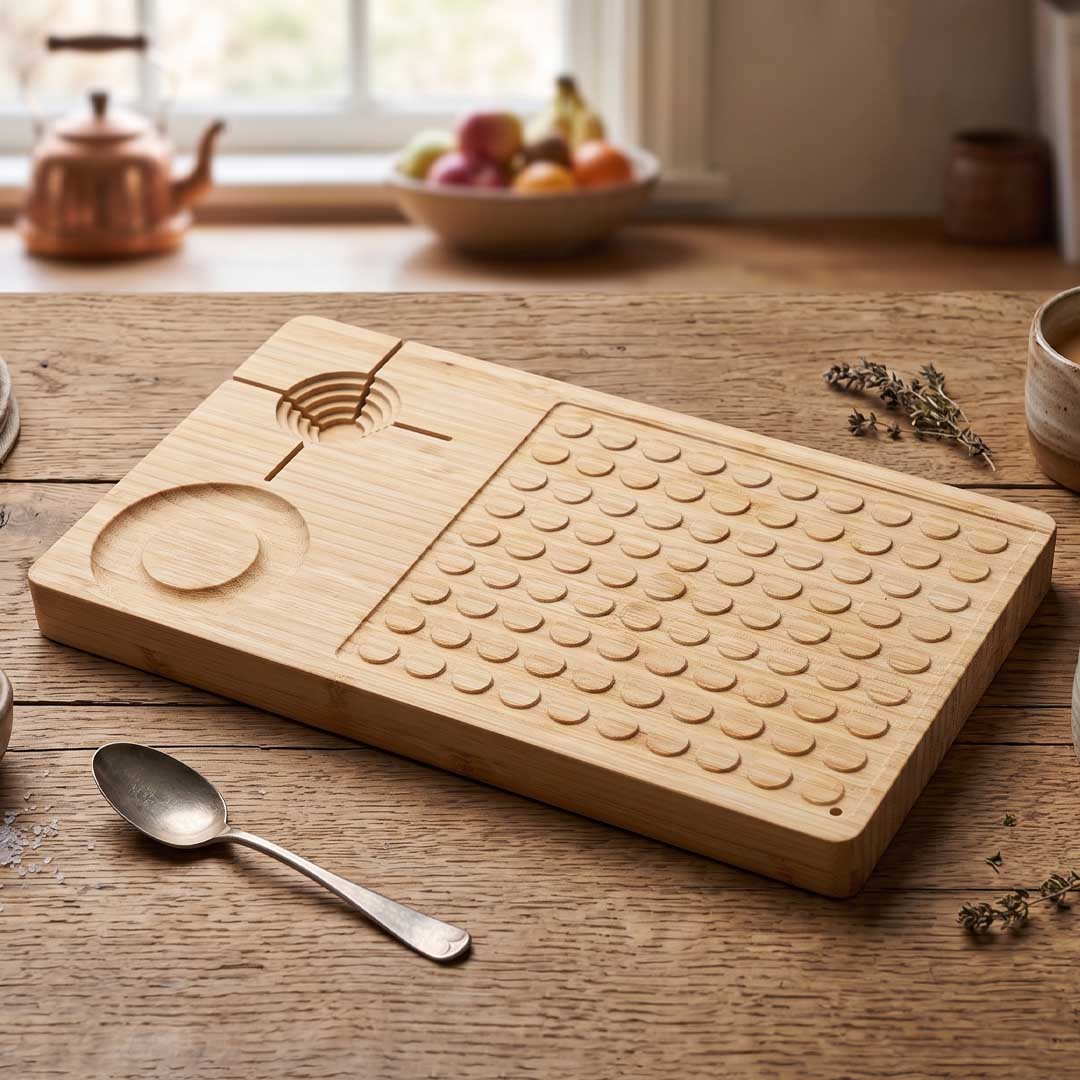 6-in-1 Bamboo Board With Magnetic Storage