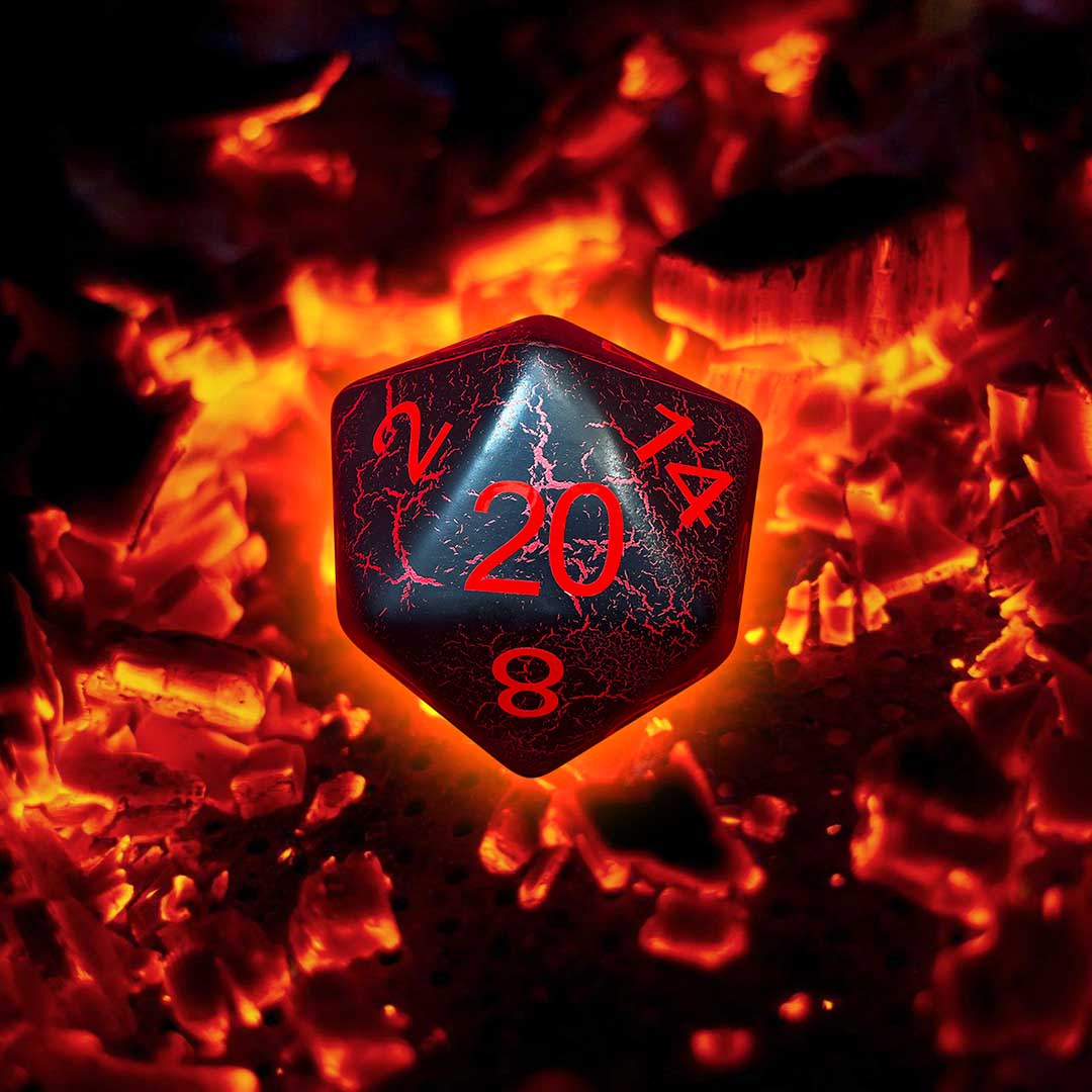 Giant 20 cm (7.8 in) D20 Glows in the Dark