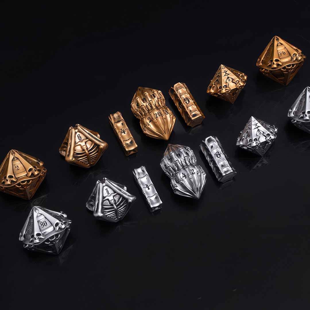 Skeletal Metal Dice Set