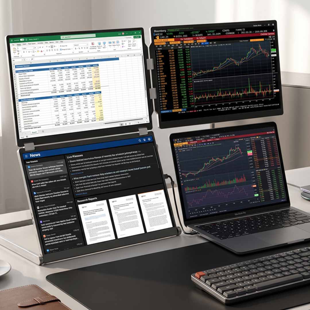 The Four-Screen Workstation That Moves With You