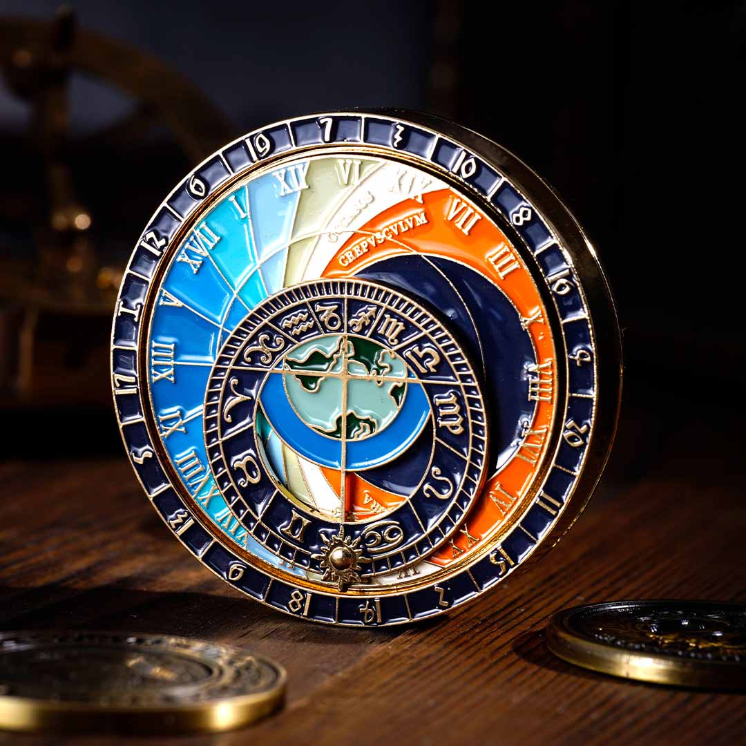 Clock-Inspired D20 With Rotating Pointer