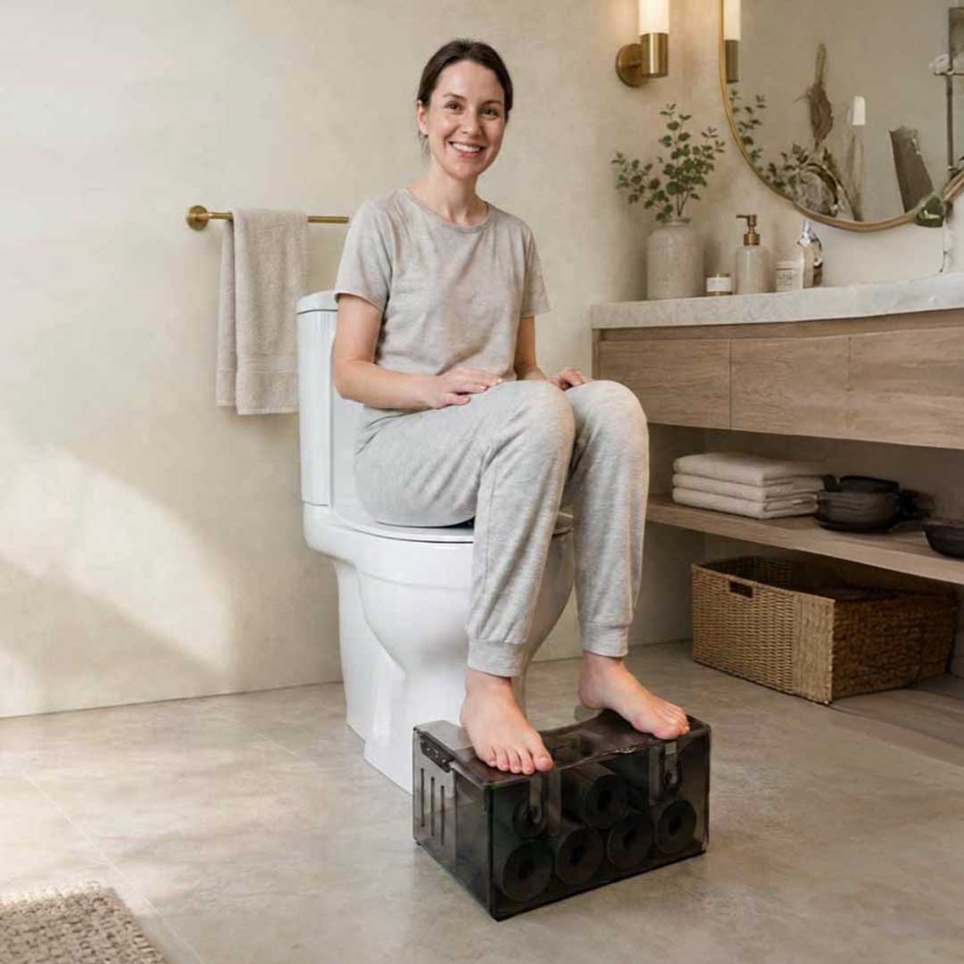 Squat-Height Stool With Hidden TP Storage