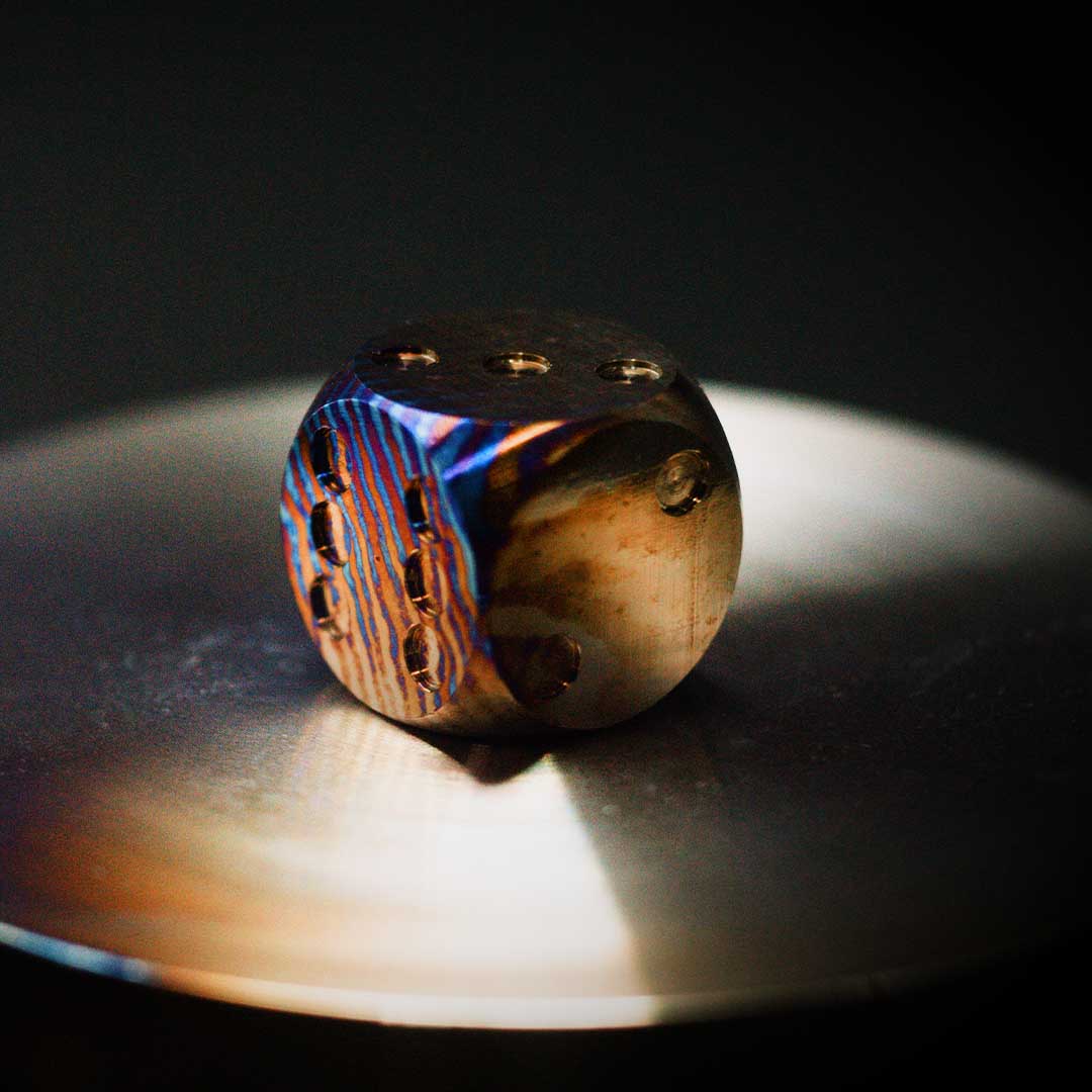 Forged Mokume Dice, CNC Perfected