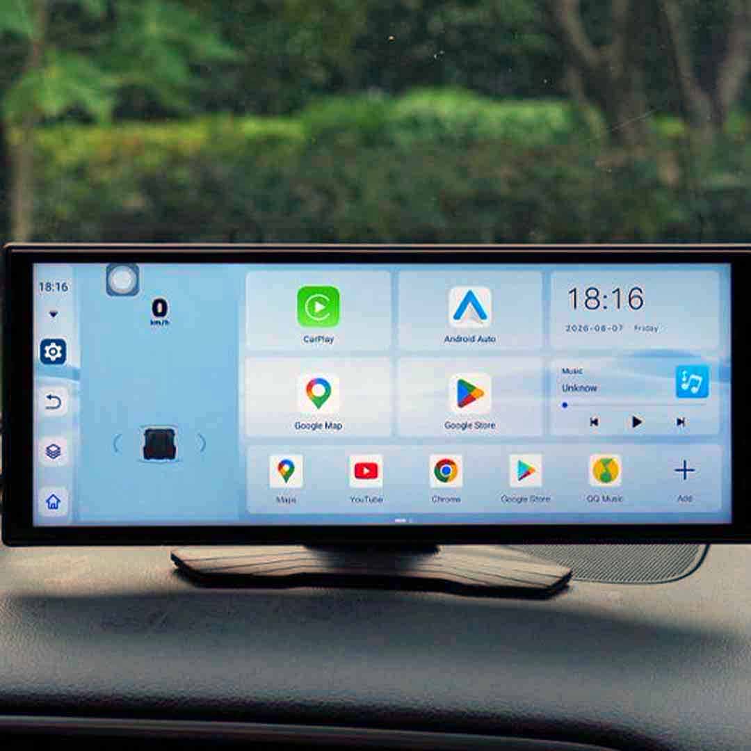 3 in 1 AI Dash Cam With Wireless CarPlay