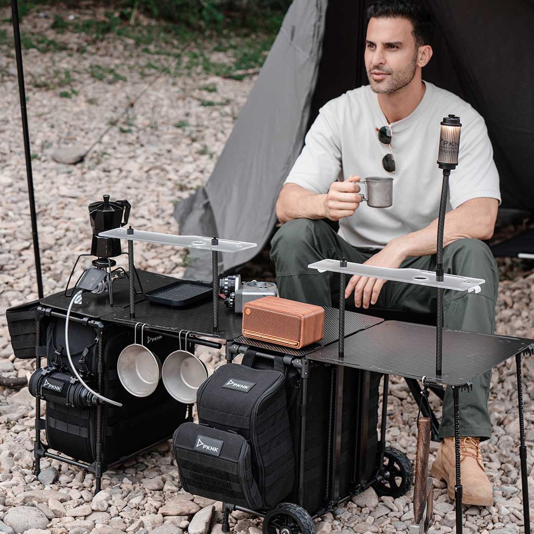 trolleys for camping Lightweight Tactical-Style Camping Table & Trolley