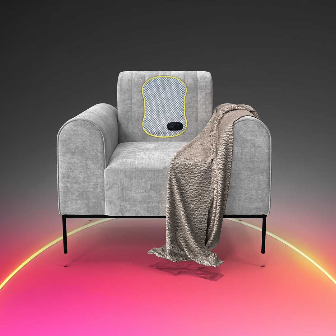 A versatile, portable heat pad and vibration massager for effective stress and ache relief