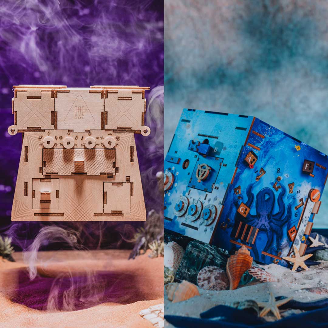 Handcrafted Atlantis & Cosmic Puzzle Boxes