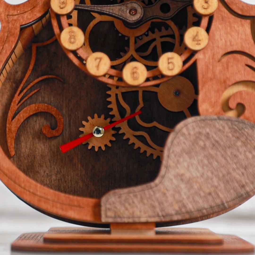 A Beautiful Wooden Clock Puzzle Set