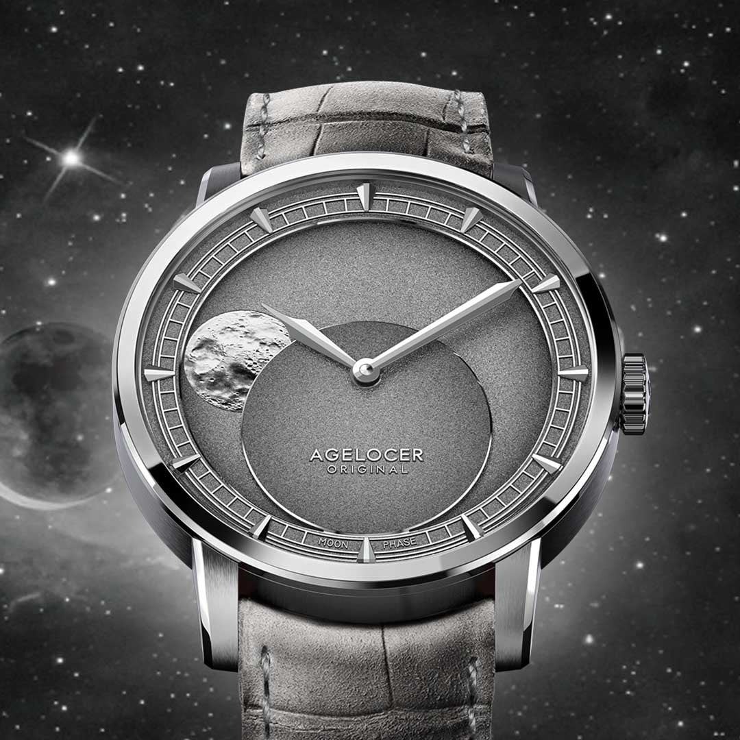 Exquisite Moon Phase Watch With Panoramic Dial