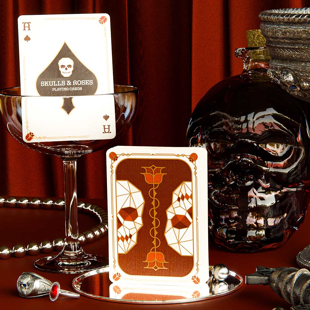 Gothic Playing Cards with Mirrored Skulls