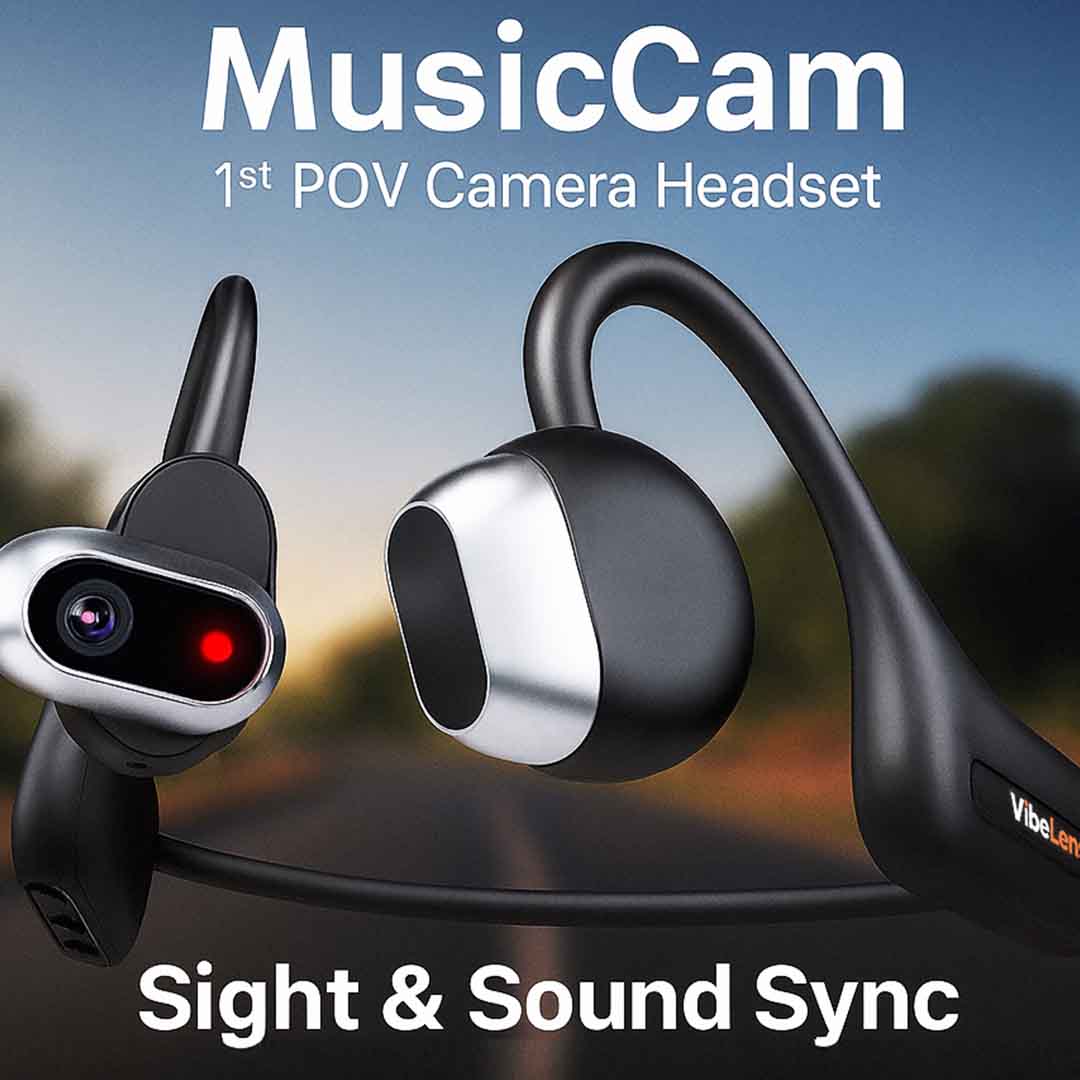 2K Camera Headset with Open-Ear Audio