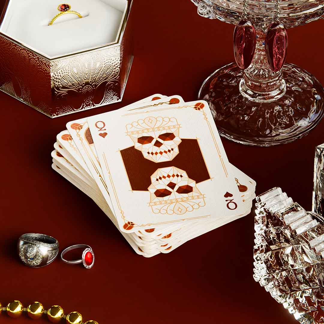 Gothic Playing Cards with Mirrored Skulls