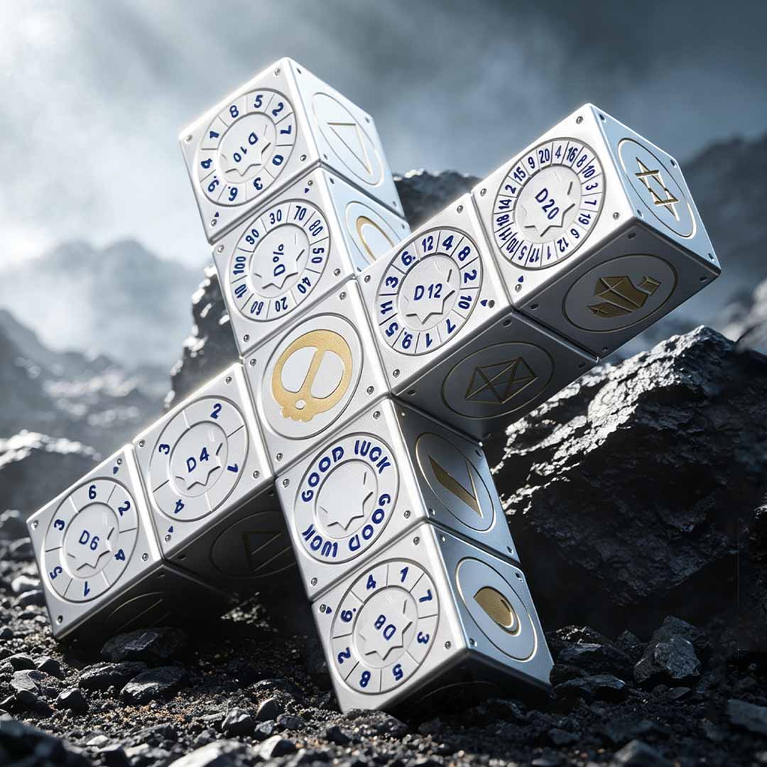 Titanium Magnetic Dice For Infinite Rolls