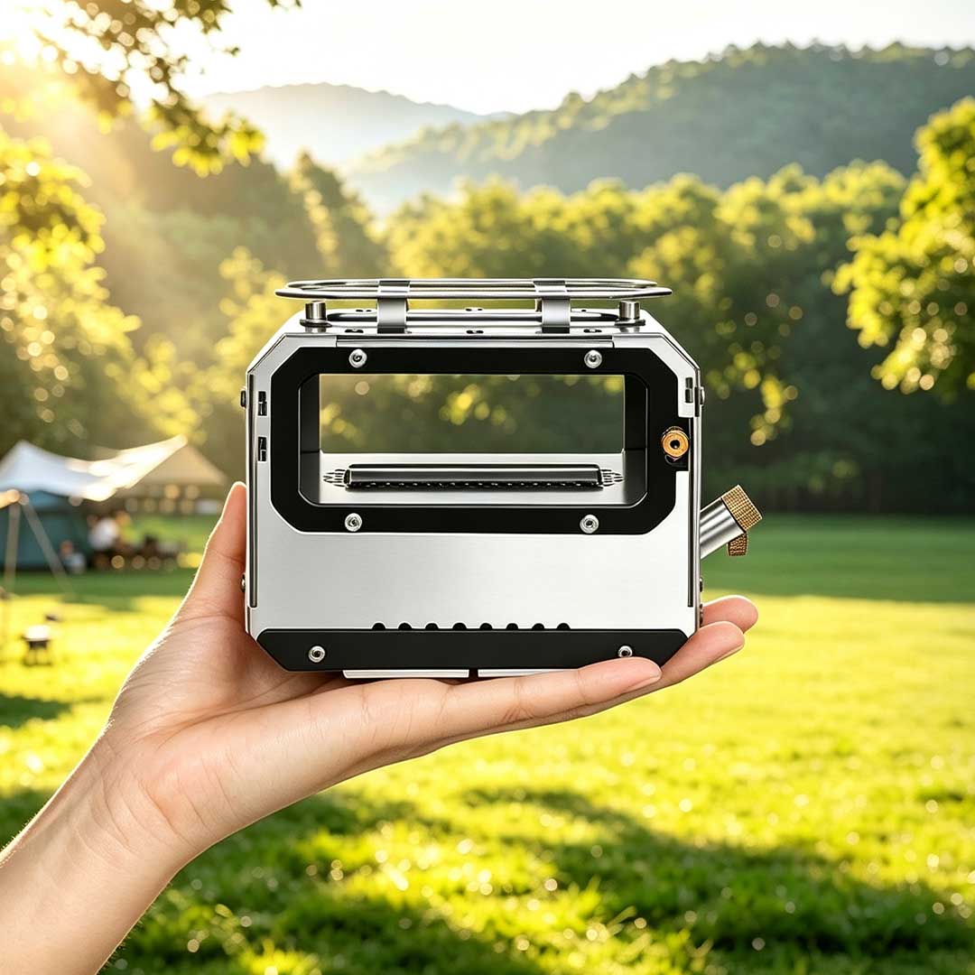 8-Hour Flame Viewing Tent Stove
