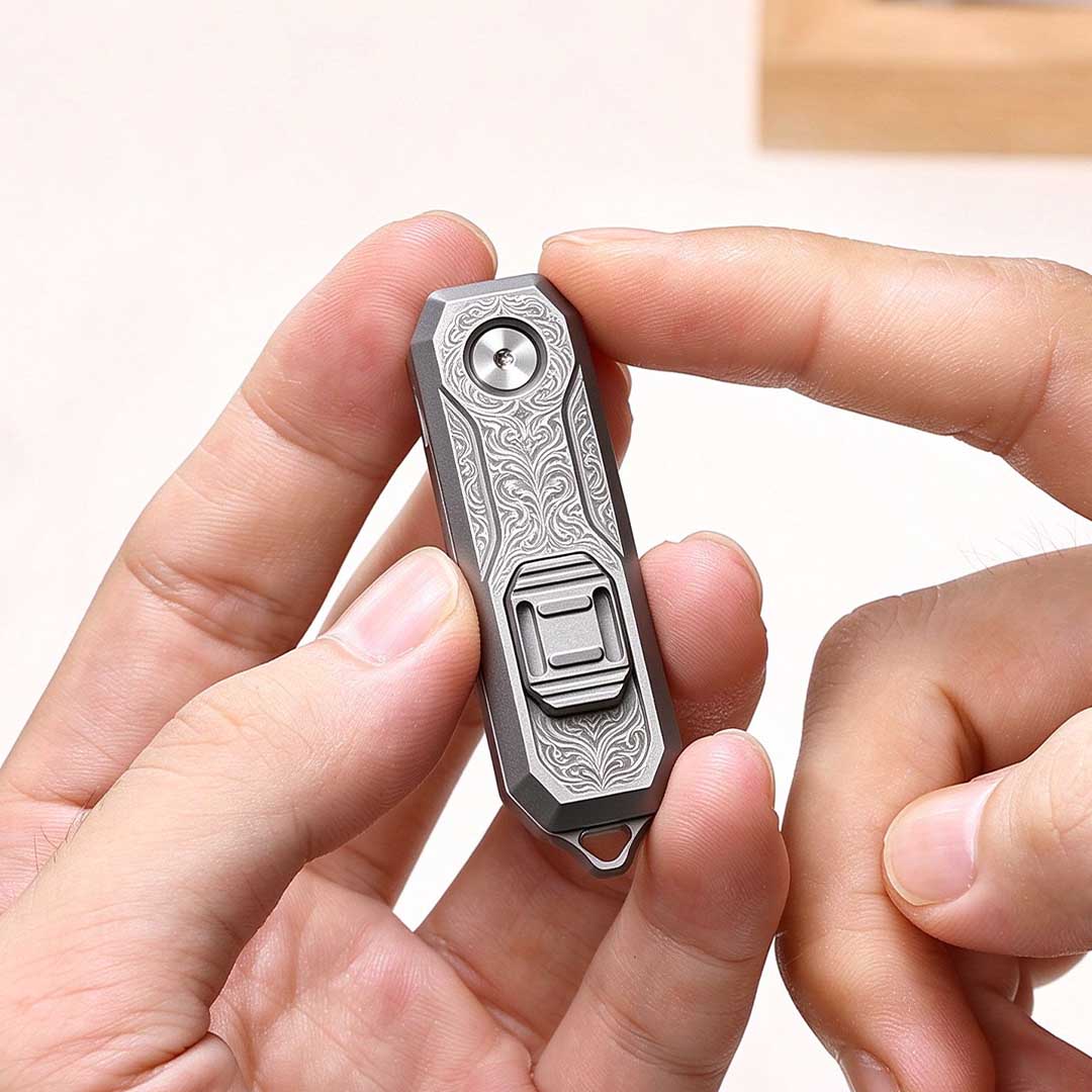Titanium & Damascis Pocket Tool Built To Fidget