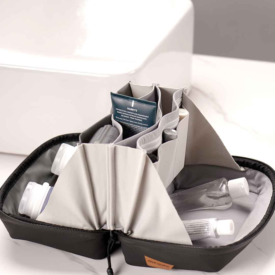 Flat-Lay Toiletry Bag With Space-Saving Organization