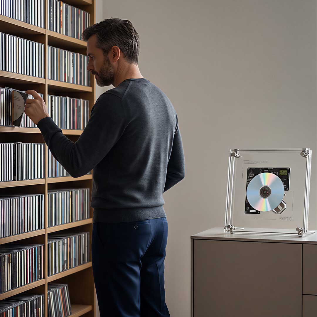 Transparent Wall-Mount CD Player