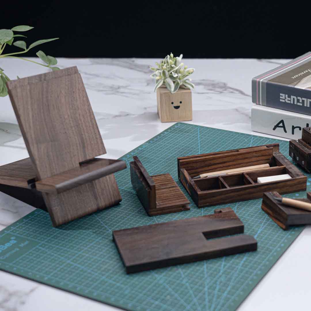 Organize Your Workspace with a Sleek, Natural Wood Storage Box