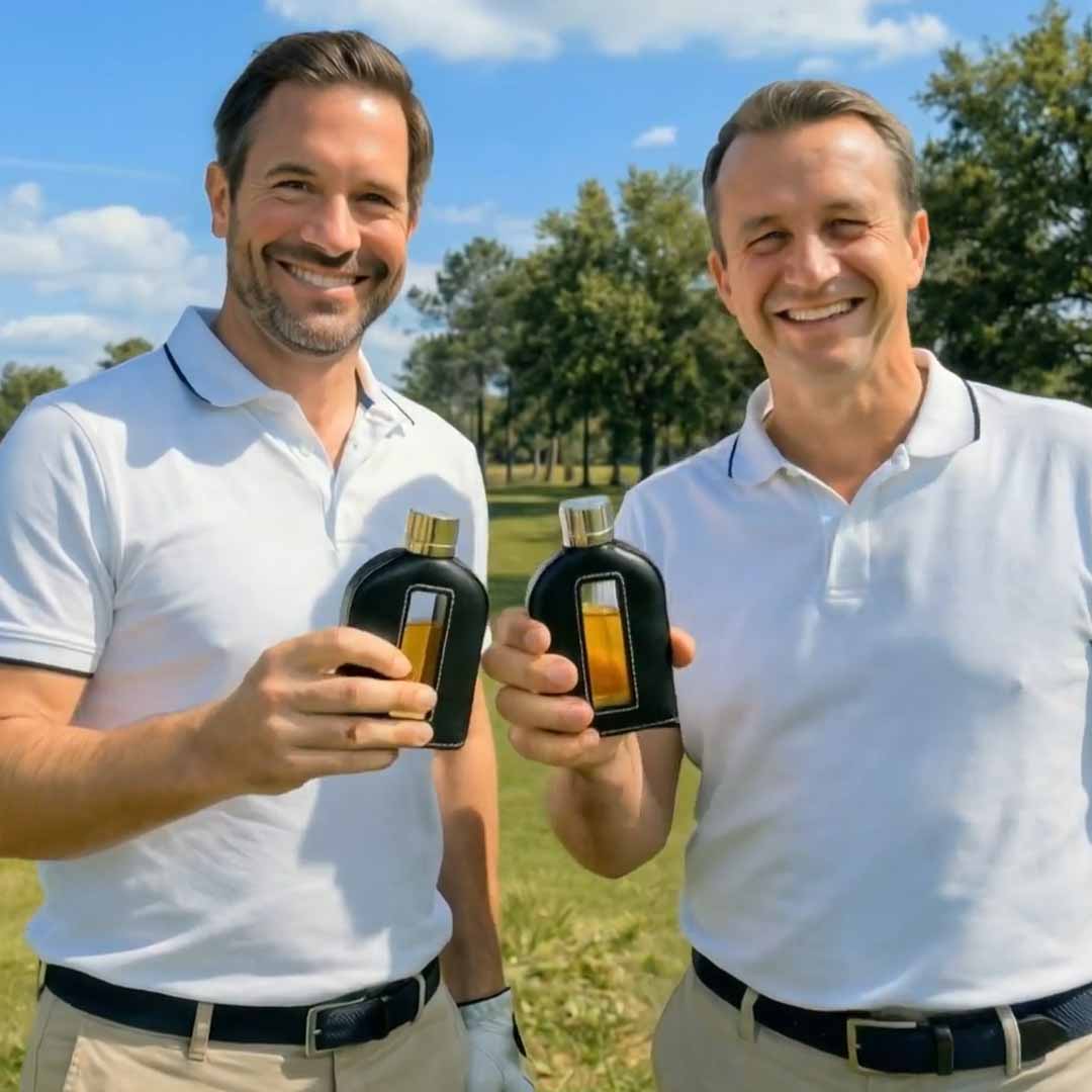 360 degrees Removable Leather-Sleeve Glass Flask