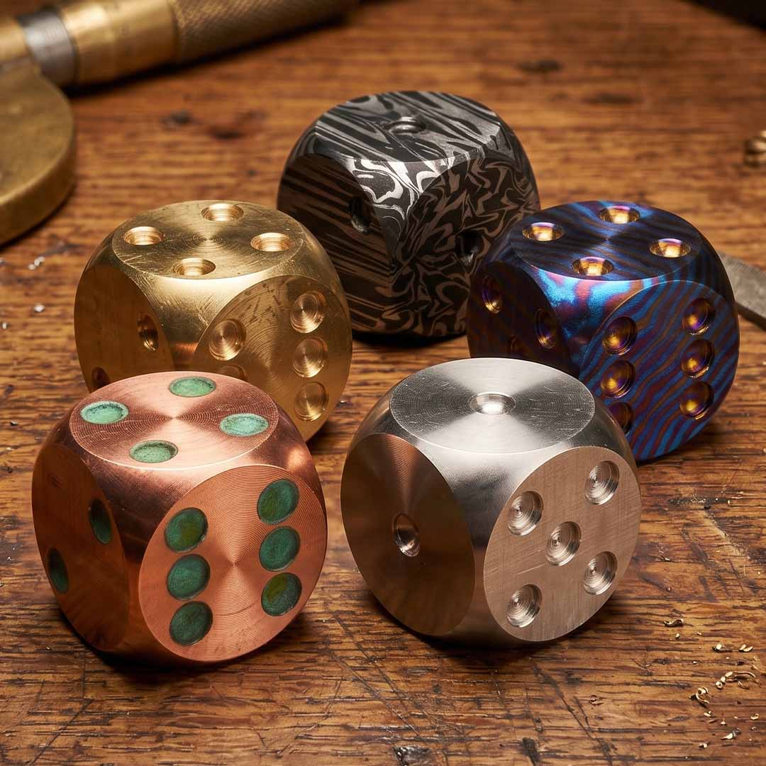 Forged Mokume Dice, CNC Perfected