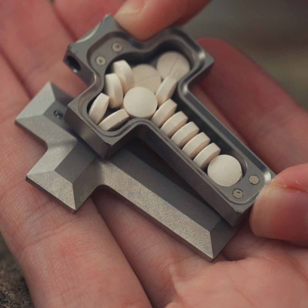 Titanium Cross With Secret Storage