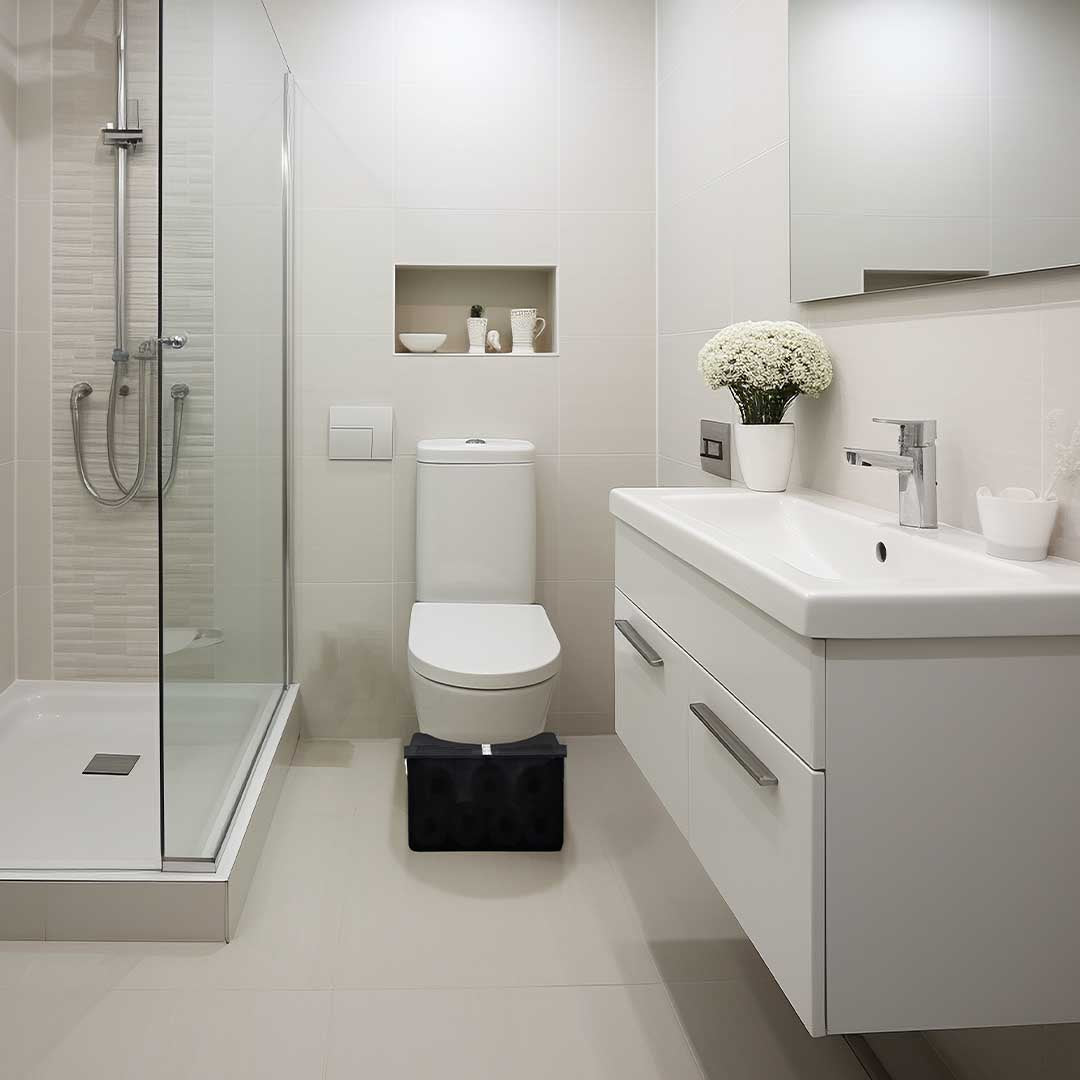 Squat-Height Stool With Hidden TP Storage