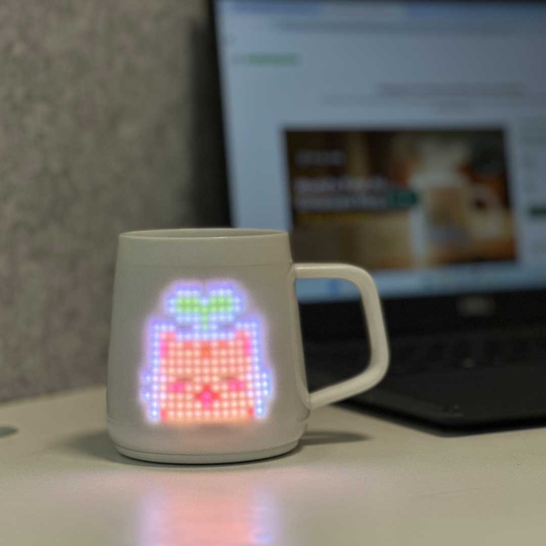Sip In Style: AI Pixel Mug, Smart Reminders, Games, And Temp Tracking