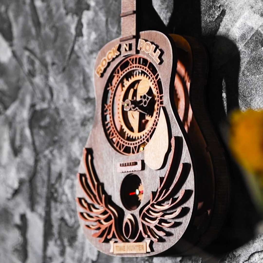 A Beautiful Wooden Clock Puzzle Set